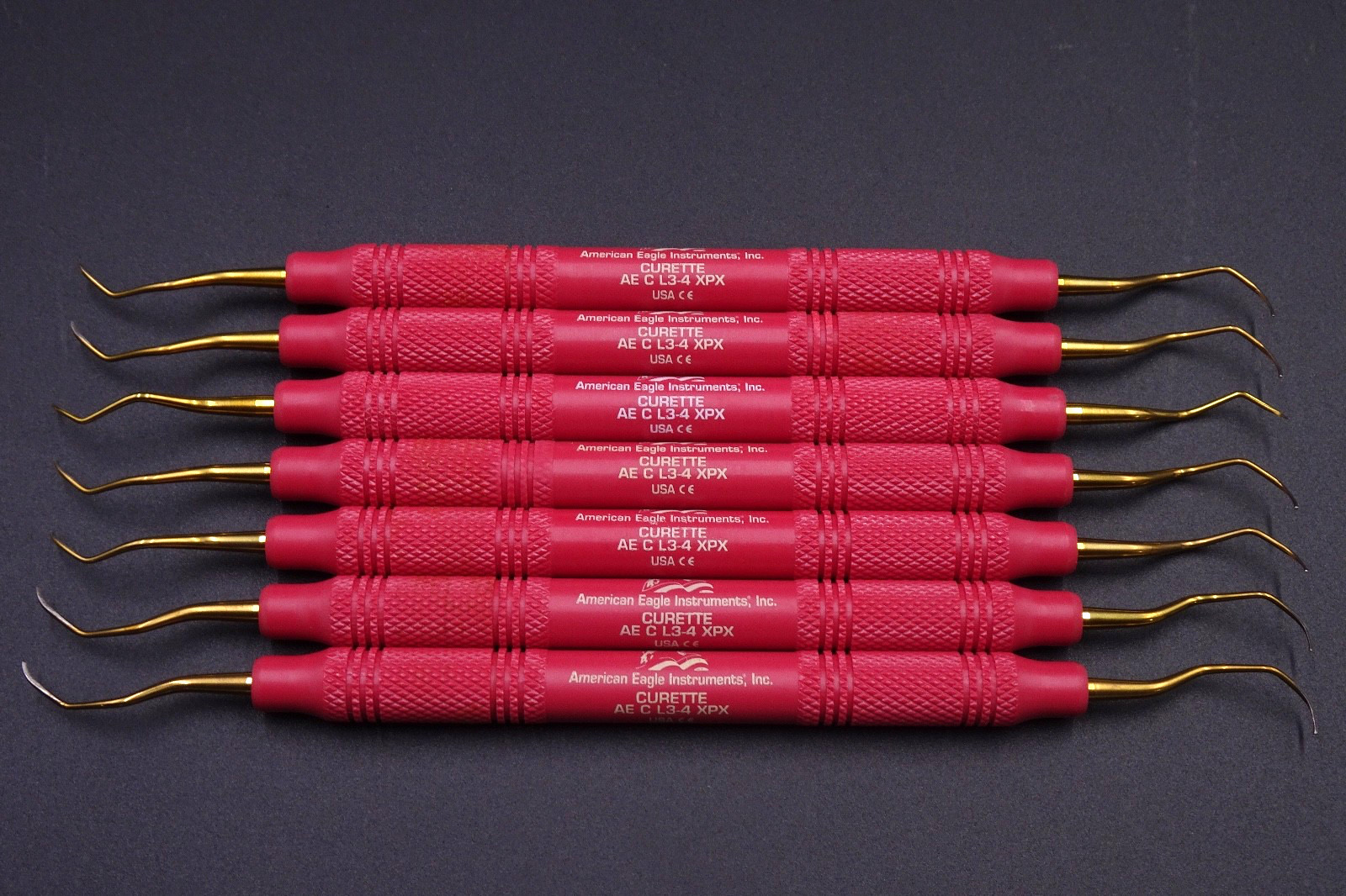 Lot x7) AMERICAN EAGLE – Curette langer 3-4 (3/8) RED – #AECL3-4X