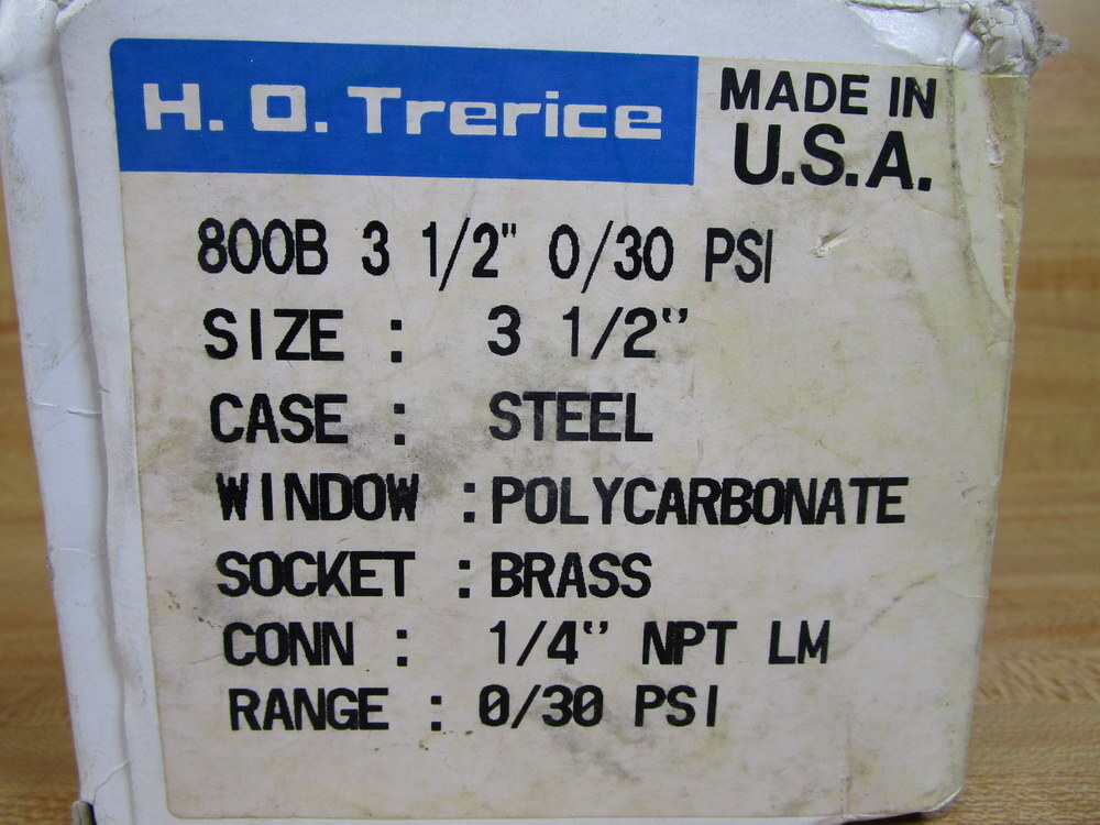 H.O. Trerice 800B 3 1/2″ 0/30 PSI Pressure Gauge 7531075