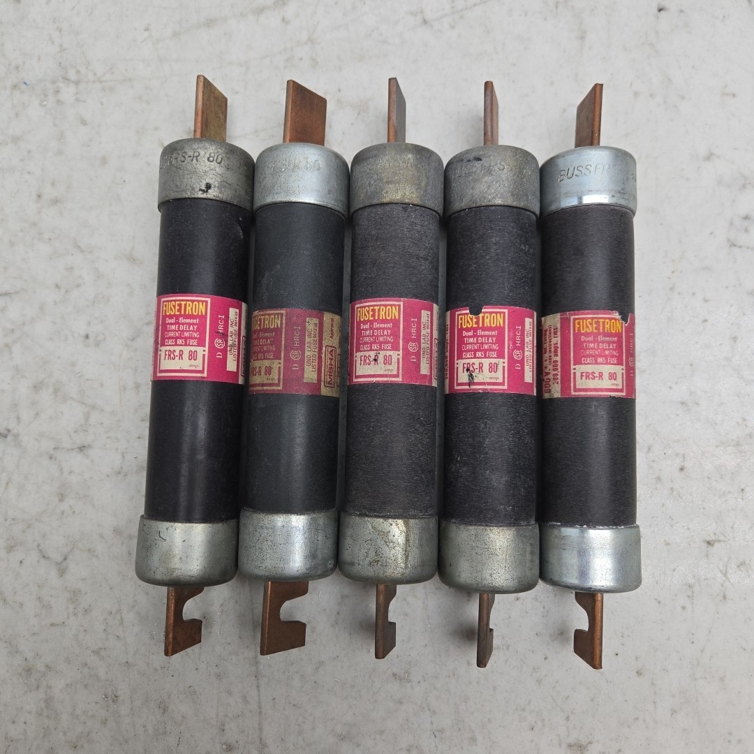 Mixed Lot of 7 Class RK5 80A Fuses Bussmann FRSR80 Buss RES80 600V Time Delay