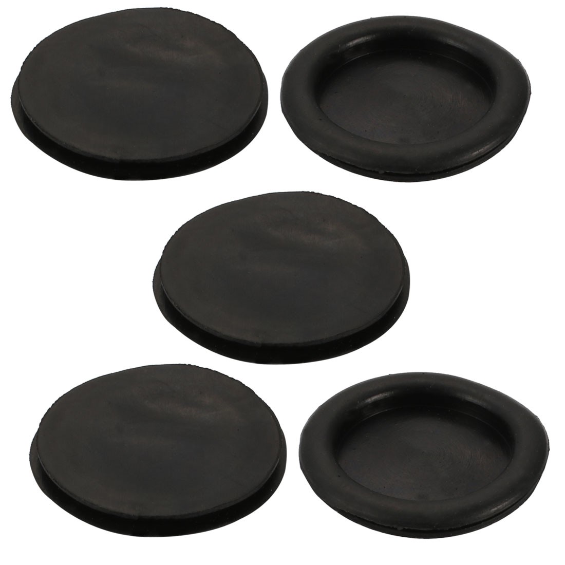5pcs Wire Protective Grommets Black Rubber 45mm Dia Single Side Grommets