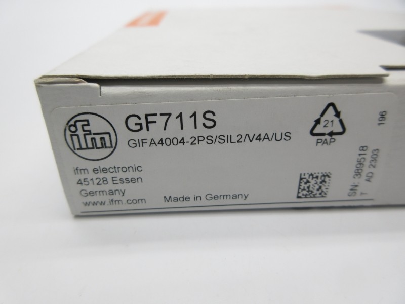 IFM EFECTOR GF711S GIFA4004-2PS/SIL2/V4A/US NSFS