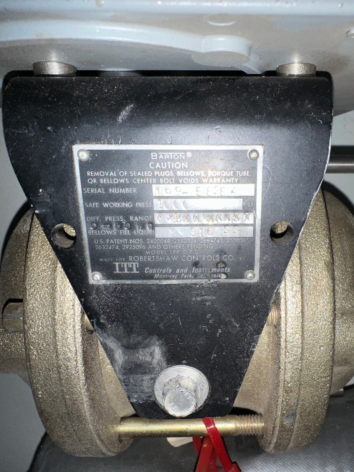 ROBERTSHAW TF-436-B TF-360-D412 0-10” H2O 18-20PSI SUPPLY | MODEL 199 DPU
