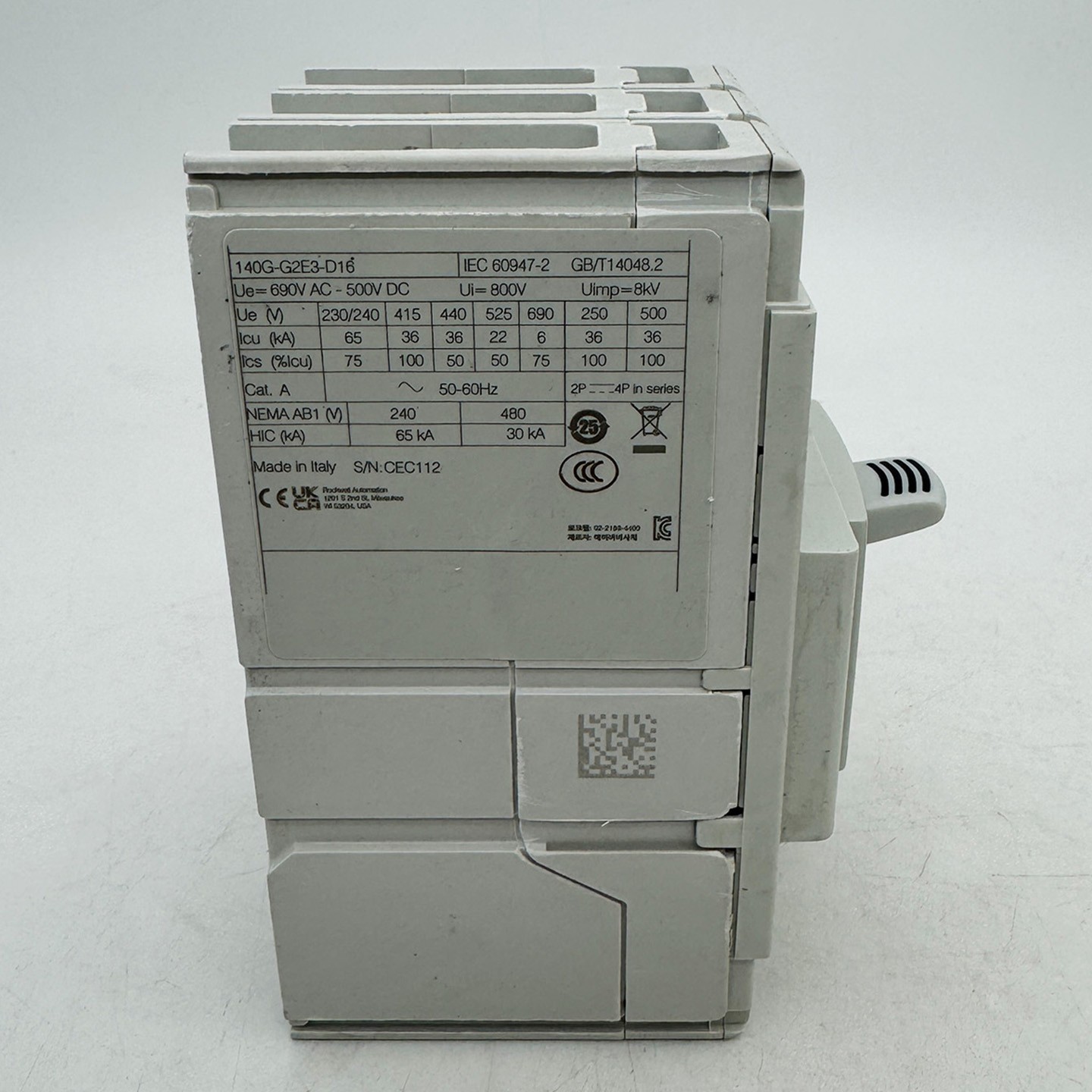 140G-G2E3-D16 140G 125A Frame Molded Case Ckt-Bkr New Original 140GG2E3D16