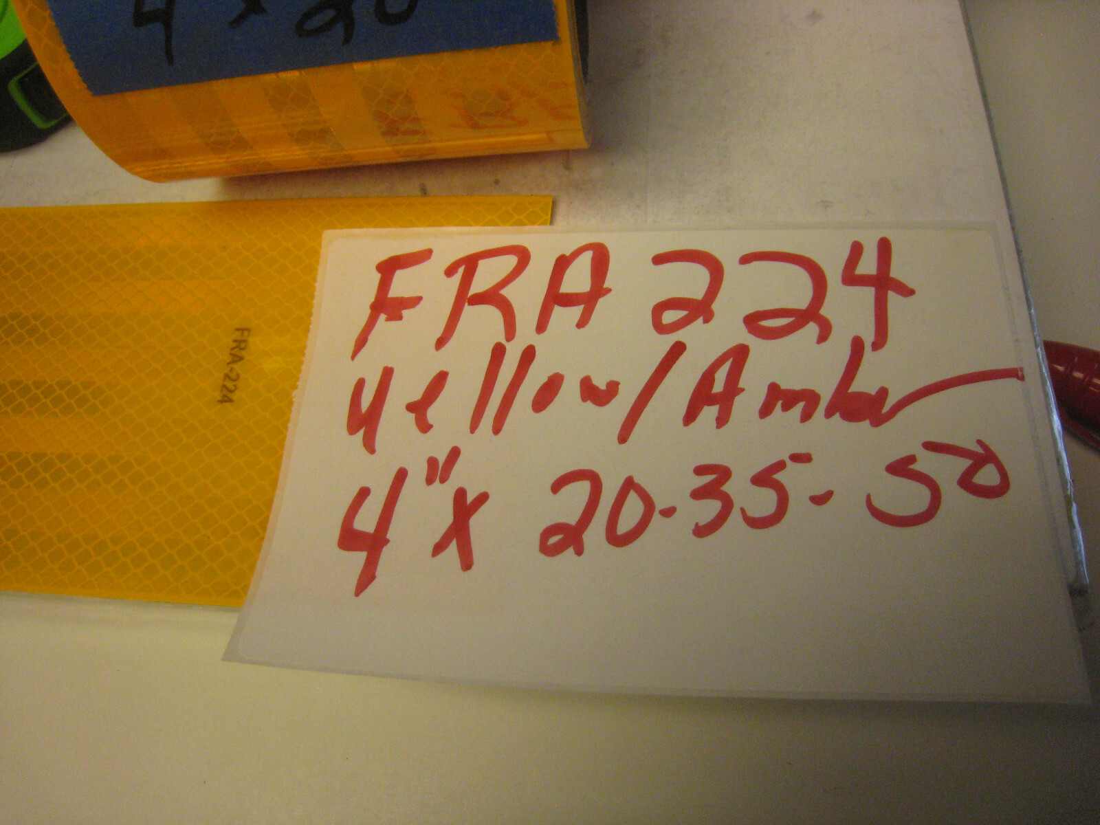FRA-224 Conspicuity Marking Reflective Tape Yellow 4″ x 20 feet FREE SHIPPING