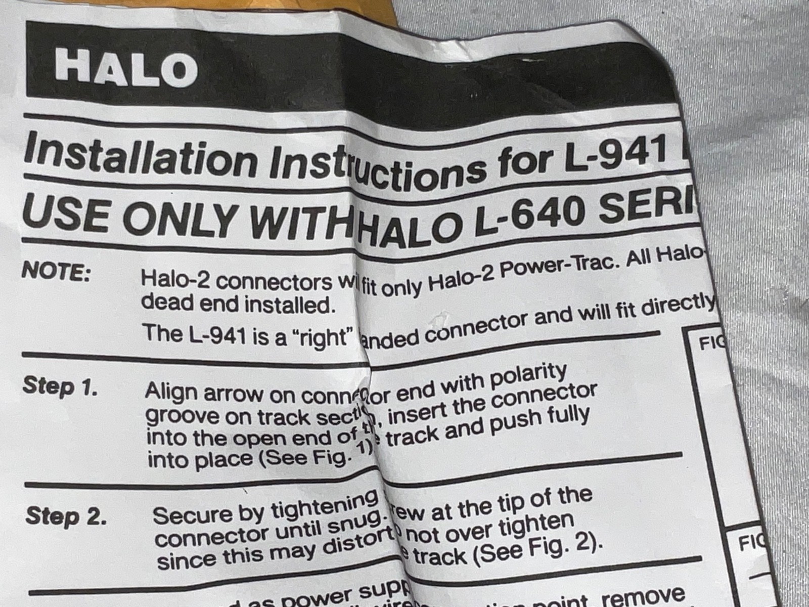Halo L941MB Matte Black 2-Circuit Live End Connector For L640 +Miniature TRACK