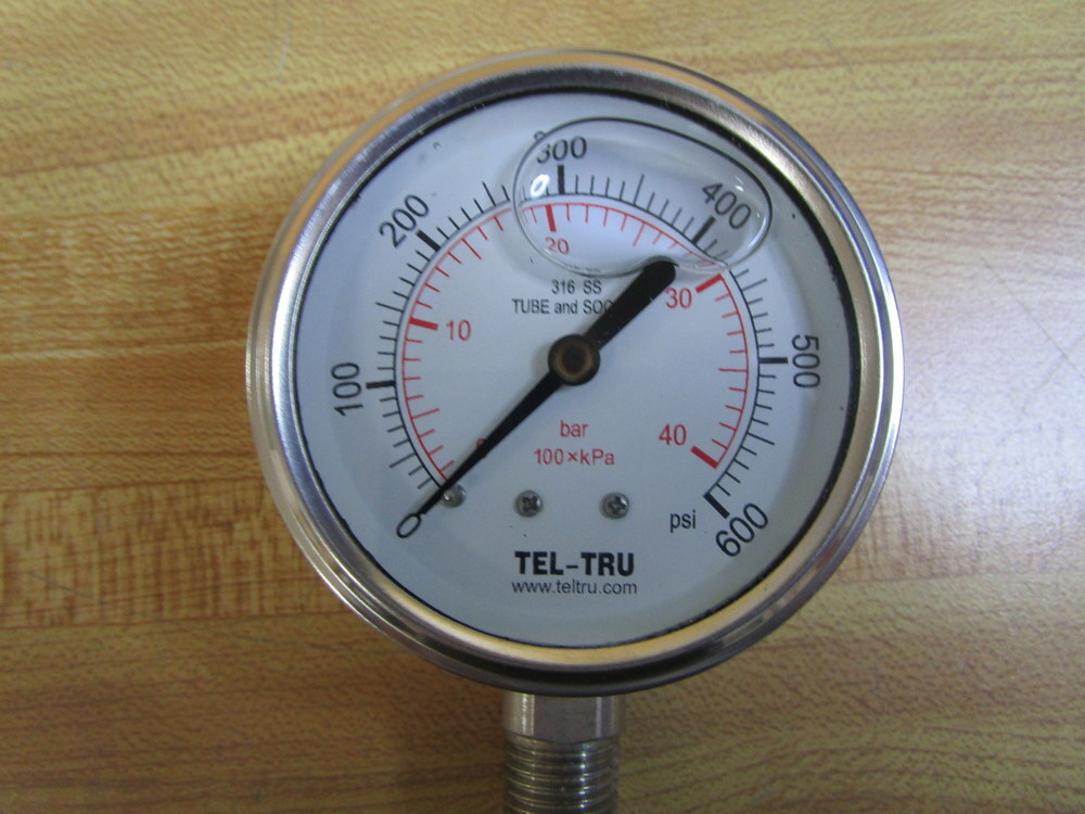 Tel-Tru 2532SS4L1F4F Pressure Gauge 0-600 Psi