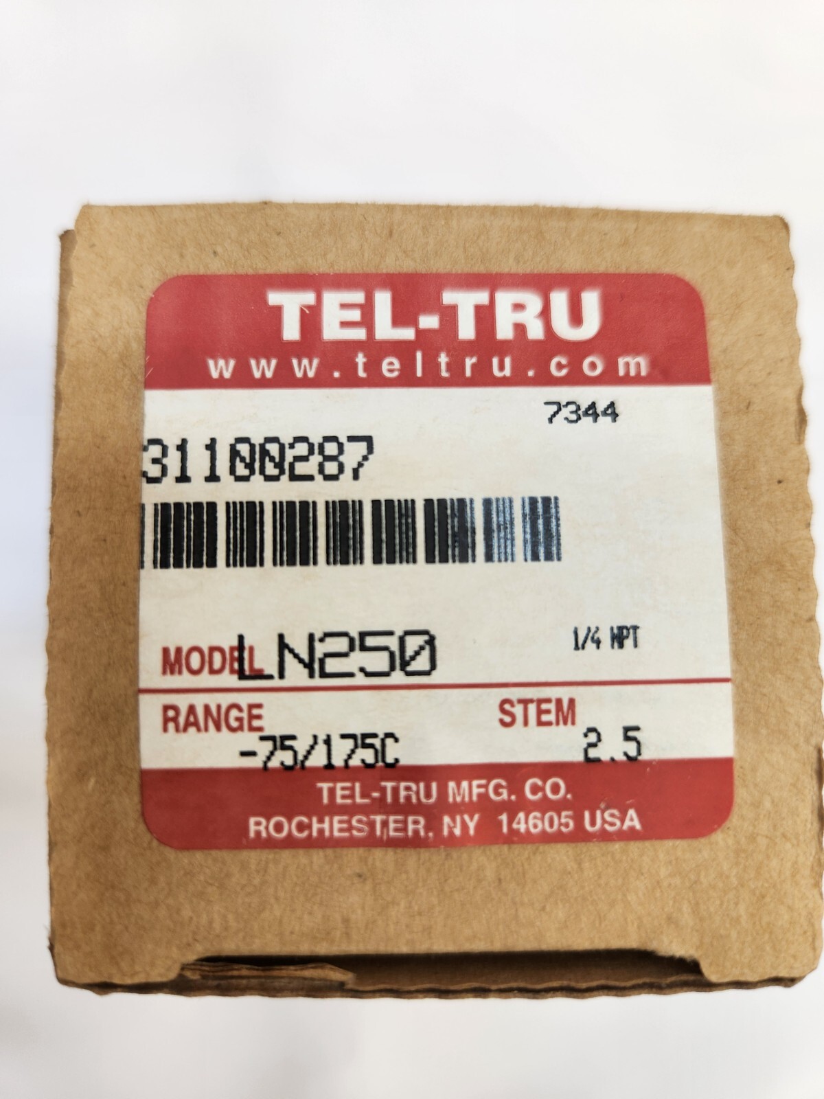 TWO Tel-Tru LN250R Thermometers, -75/175C range, 1/4″ NPT, 2.5″ stem New in box.