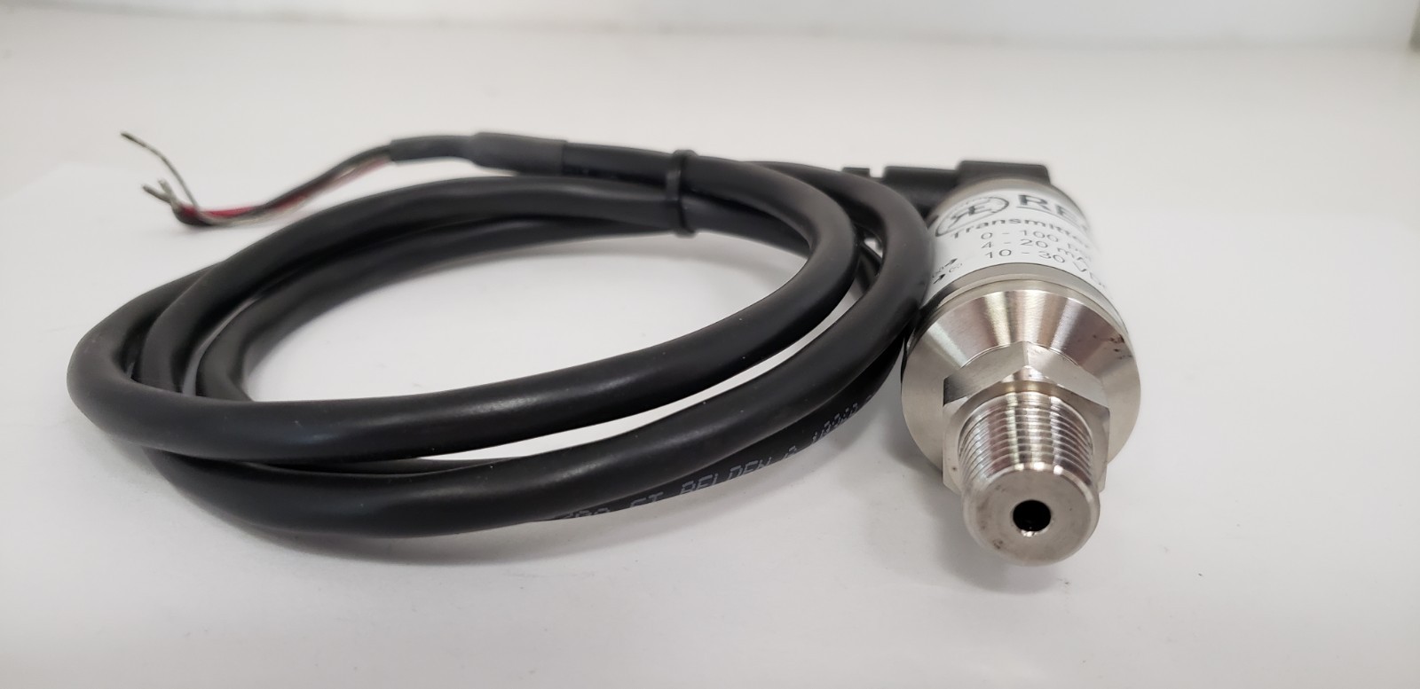 REOTEMP TG1-P18-2A4A PRESSURE TRANSMITTER, 0-100 PSI, 10-30VDC, 4-20mA, NNB
