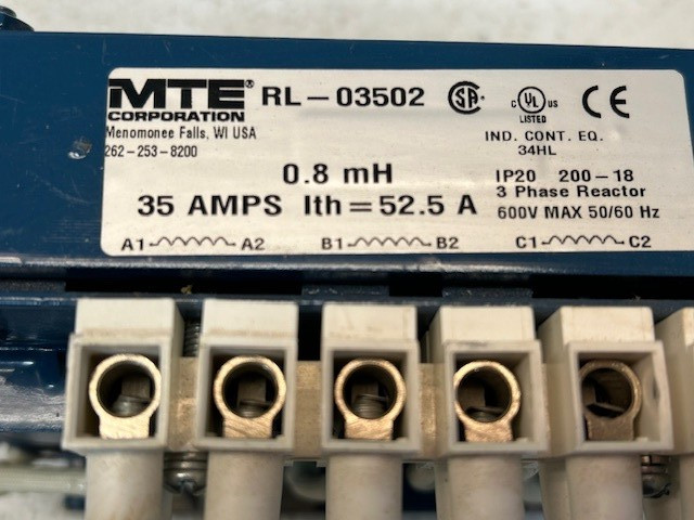 MTE CORPORATION RL-03502 REACTOR 35AMP