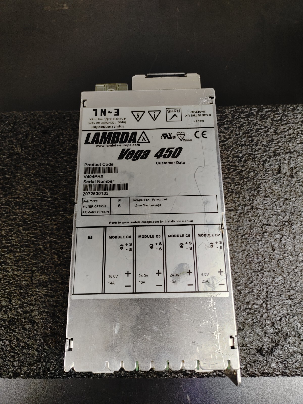 LAMBDA VEGA 450 V404PRX AC-DC Power Supply
