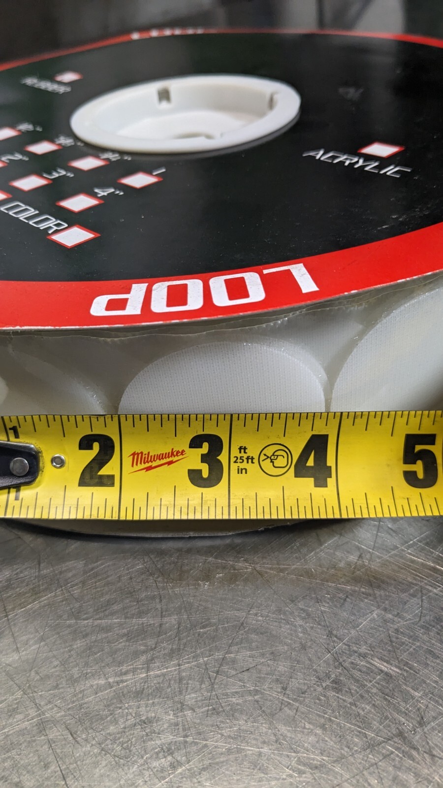 TAPE LOGIC Hook & Loop Shape Dot Color White Piece Diameter 1-7/8 HLT166