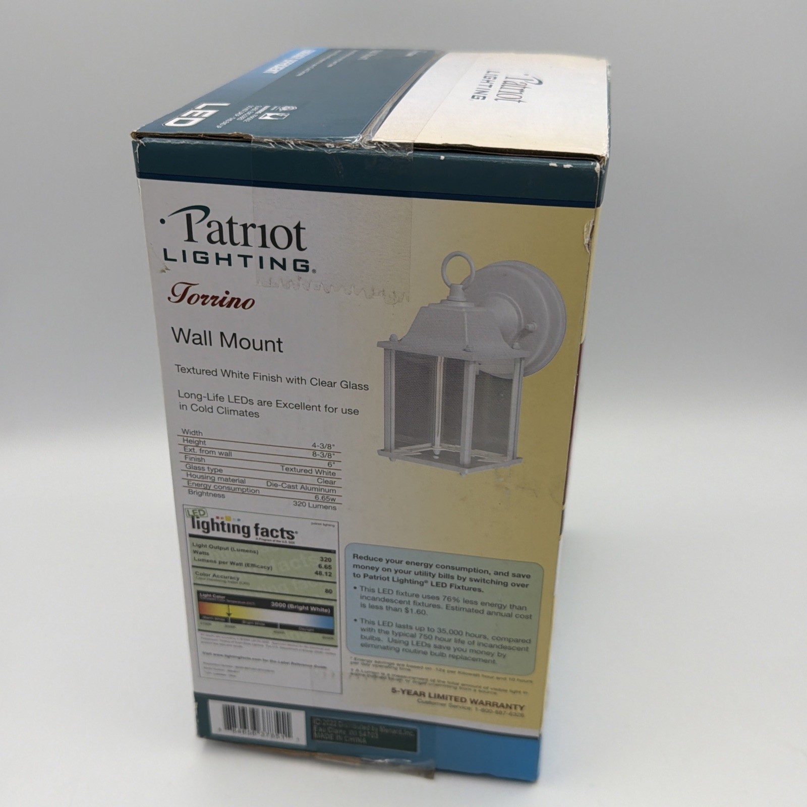 SEALED NEW PATRIOT LIGHTING 356-4917 WALL MOUNT LED LIGHT 320 LUMENS