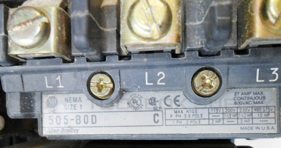 ALLEN BRADLEY 505-BOD /C W/ CB236 W/ 42185-800-01 W/ (2) 40410-326-52 *READ*