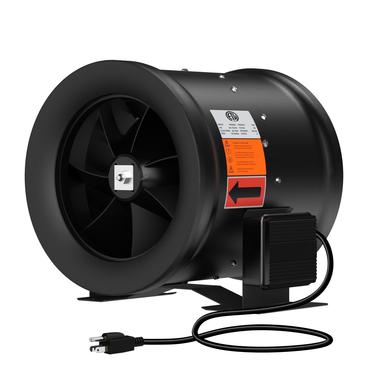 12 Inch Inline Duct Fan,1900 CFM Inline Fan Duct Fan Constant Speed – Ventila…