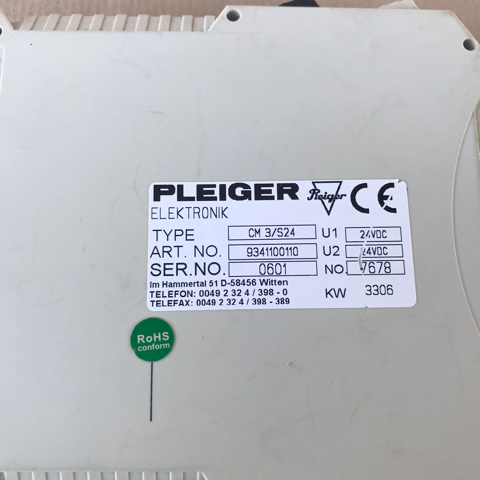 Pleiger CM3/S24 EHS Control Module 9341100110