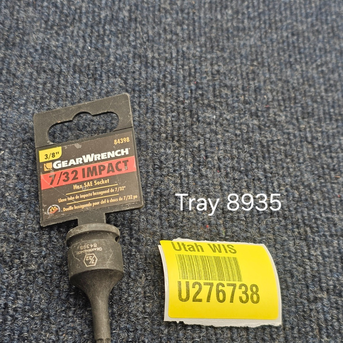Gearwrench 84398 3/8 Drive Impact Hex Bit SAE Socket 7/32″