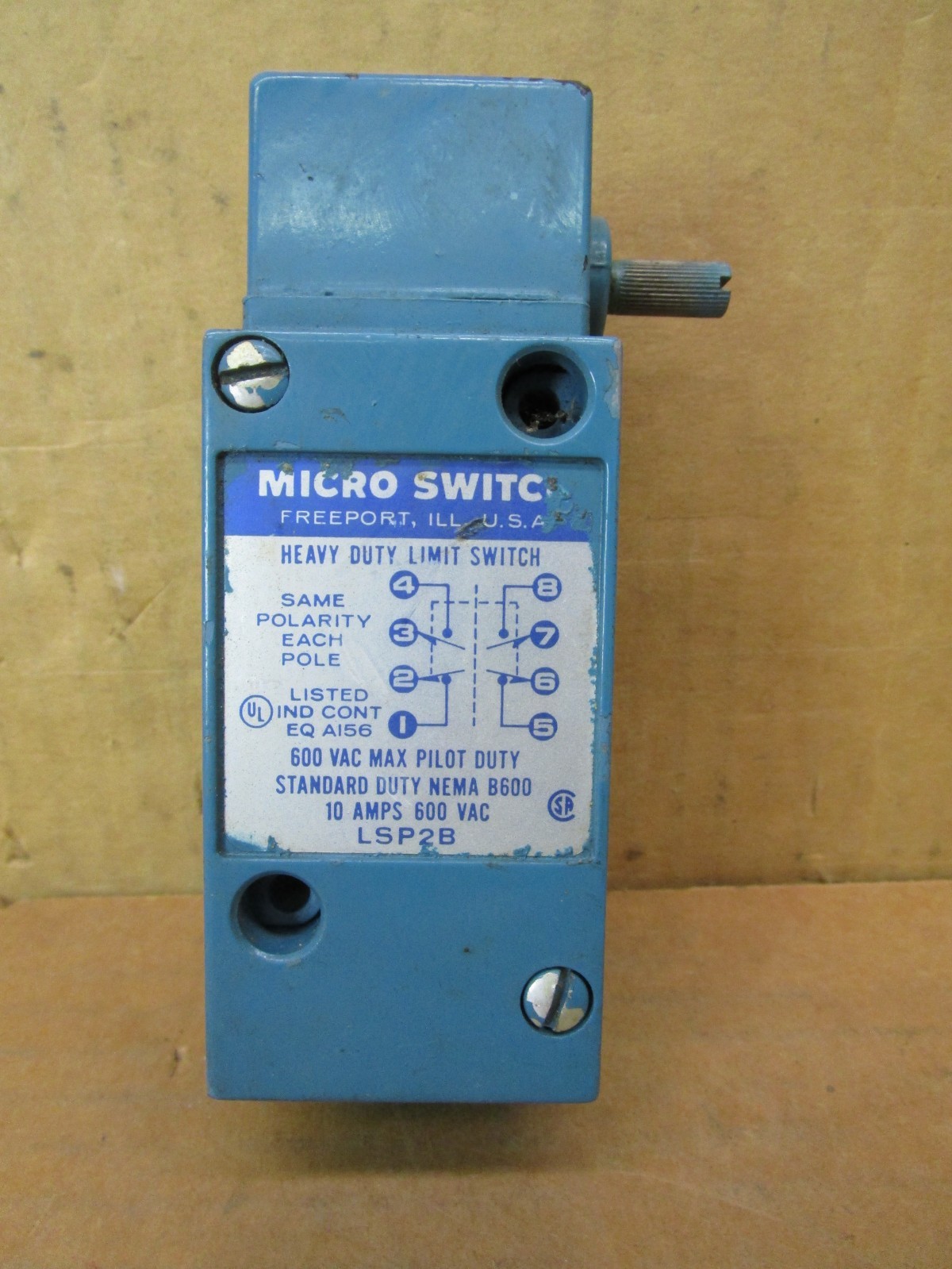 Micro Switch LSP2B Heavy Duty Limit Switch 10 AMPS 600 VAC 51395LR