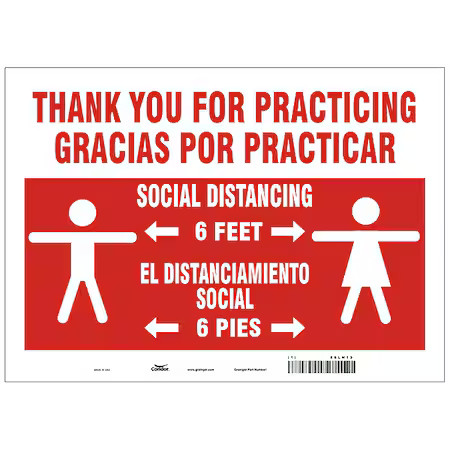 Condor Hwb746t1014 Thank You For Practicing Sign, 14″ W X 10″ H, English,