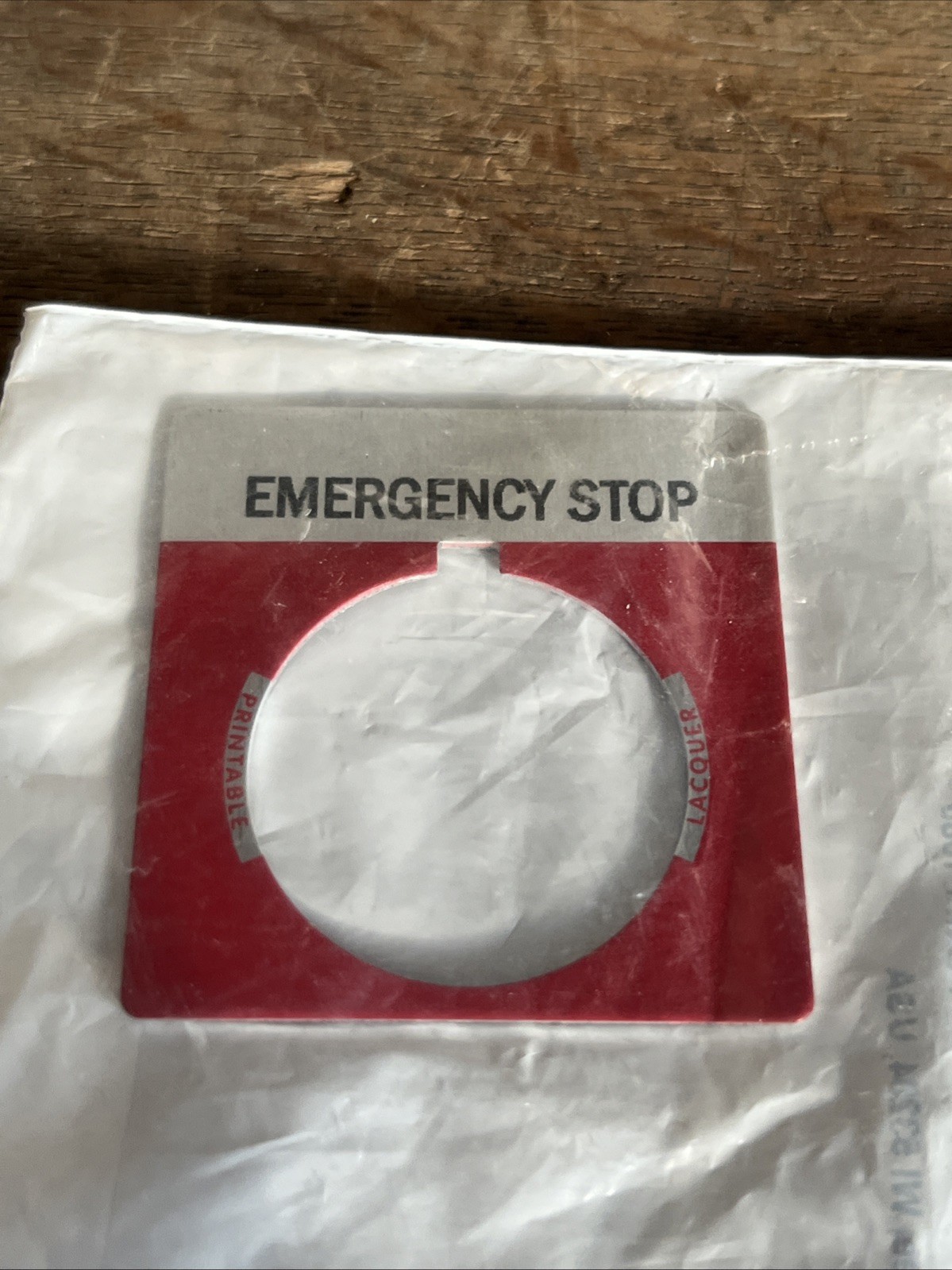 NOS Allen Bradley 800T-X648 Legend Plate Emergency Stop Push Button
