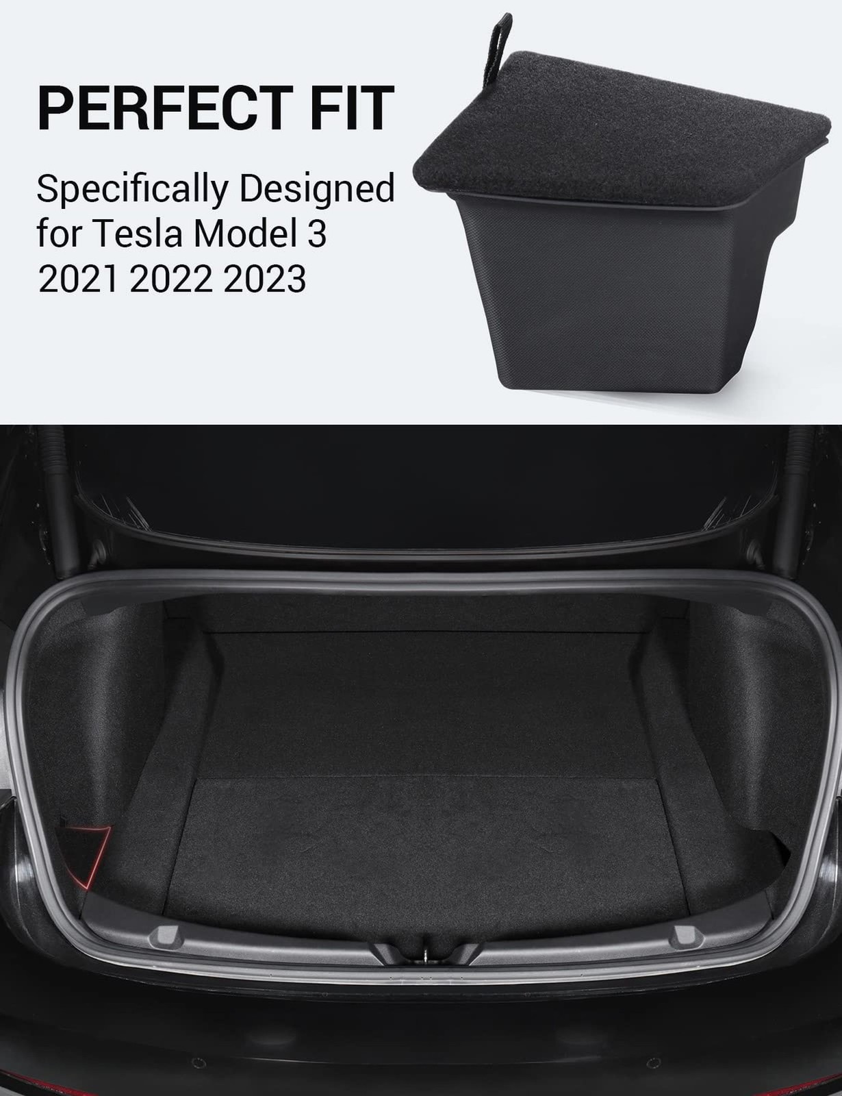 BASENOR 2023 2022 2021 Tesla Model 3 Trunk Storage Bin, Trunk Organizer with …