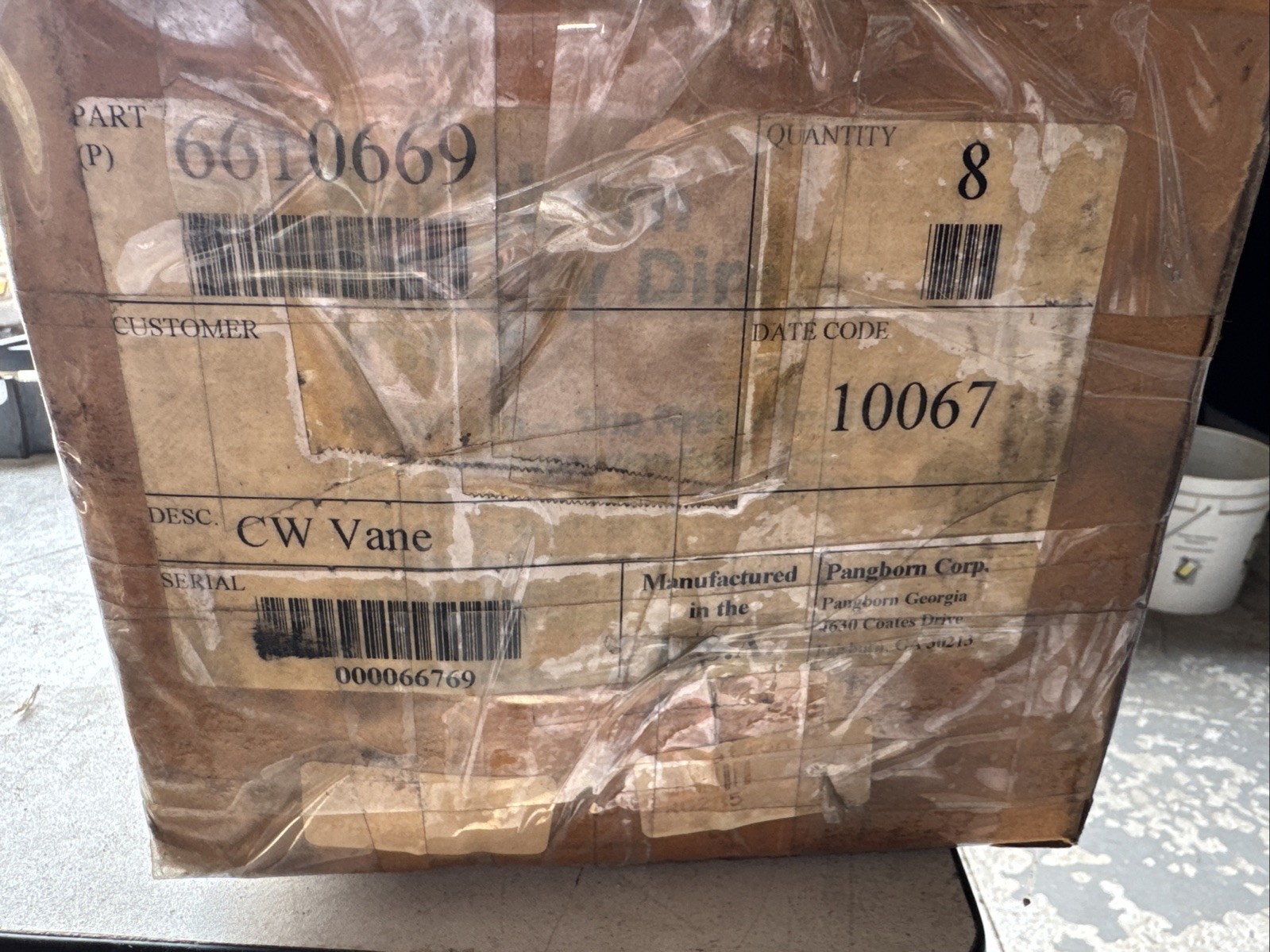 New Pangborn 6-610669 H1-H4 CW Vane (Box of 8) 6610669