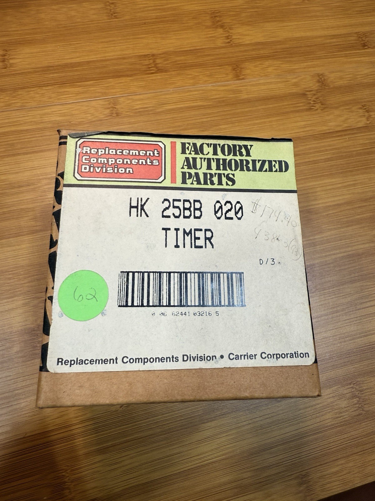 BRAND NEW CARRIER HK25BB020 HVAC TIMER 110V 60HZ