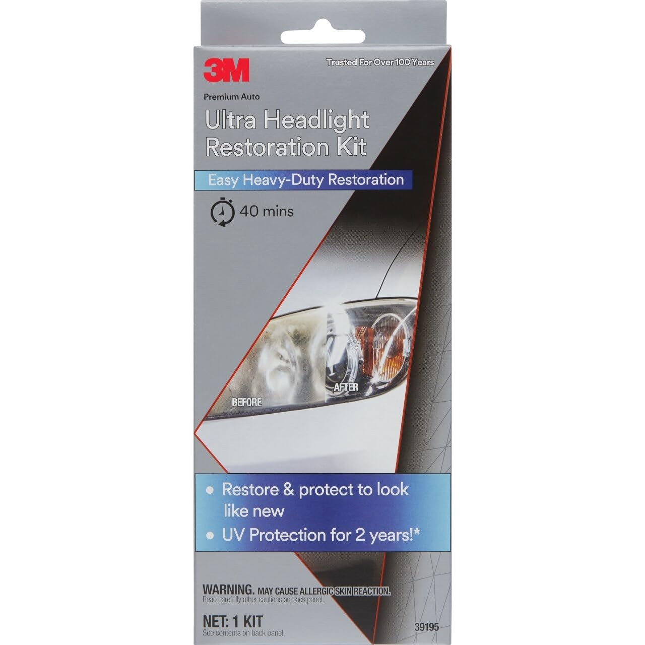 3M Ultra Headlight Restoration Kit, Contains 1 Count (Pack of 1), Gray