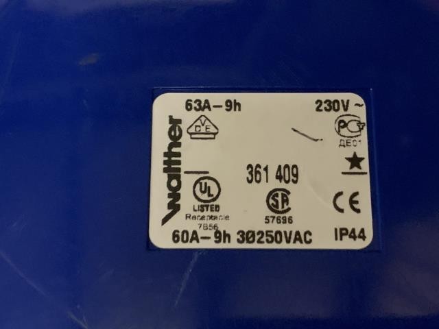Walther Electric 30250VAC Female Connector – 60A-9H 63A-9H w/Warranty