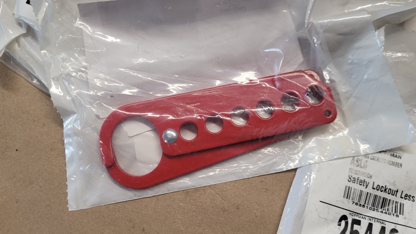 Lot of 7 Hoffman ASL6 Safety Lockouts 6 Hole Red