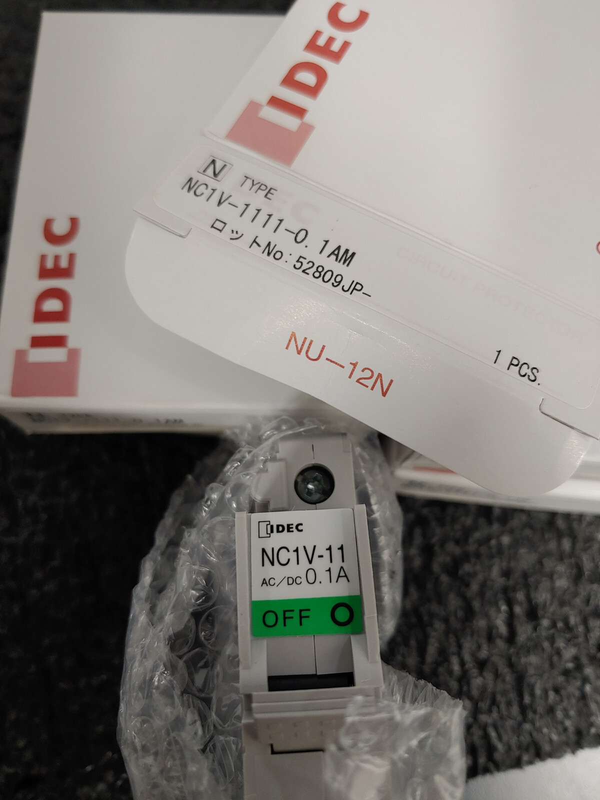 Lot of 5 IDEC NC1V-1111-0.1AM NC1V Series 1 Pole 0.1A Circuit Protector