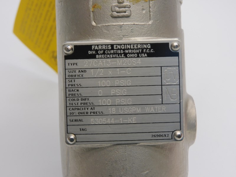 FARRIS ENGINEERING 27CA13-M20S4 100PSI 1/2″X1″ NSNP
