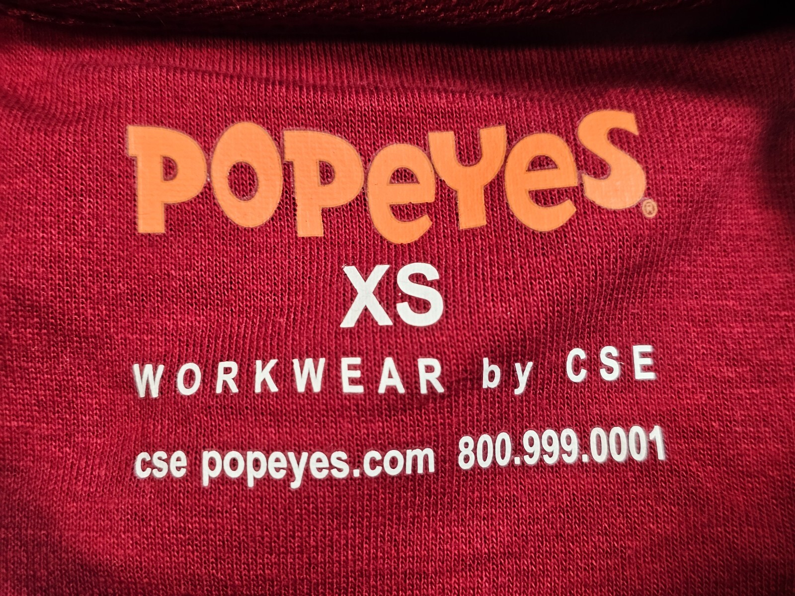 (QTY 36) CSE PU-07BXS Popeyes Louisiana Kitchen Unisex Crew T-Shirt Size XS