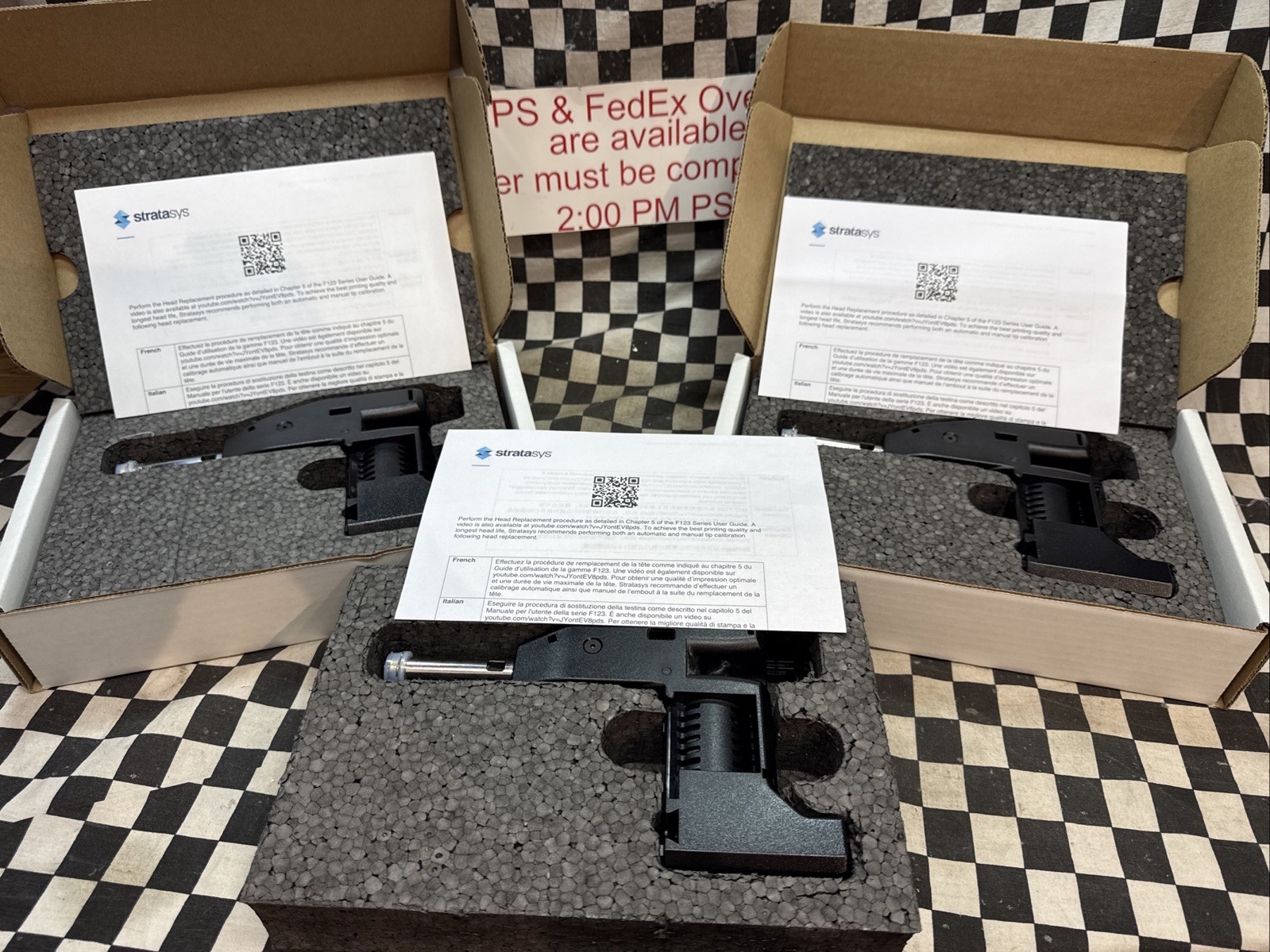 Stratasys EXTRUSION HEAD F123 SERIES 950957-0006, 123-00402-S, LOT OF 3,