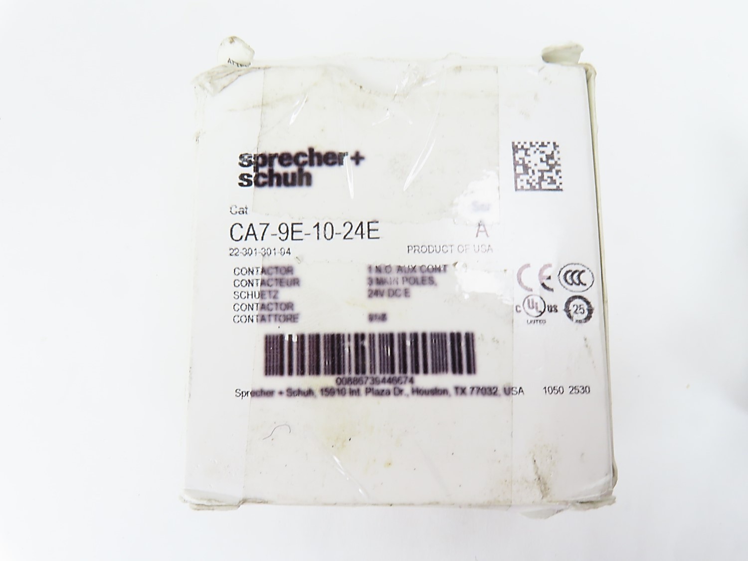 Sprecher + Schuh CA7-9E-10-24E Contactor 4kW 3 Pole 24VDC Coil (see desc) NEW