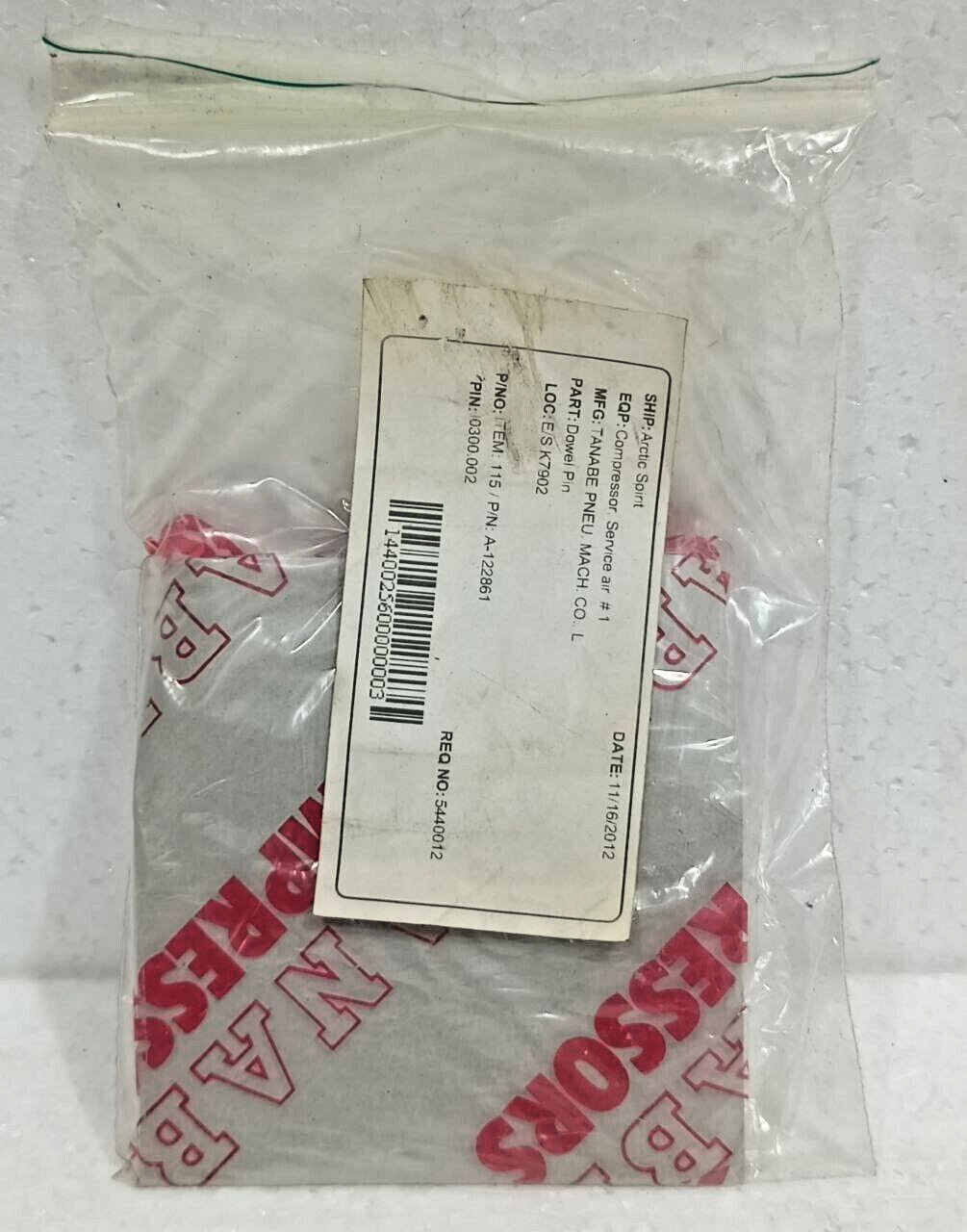 TANABE PNEUMATIC A-156836 DOWEL PIN TASK-1537F 4PCS NEW FAST SHIPPING