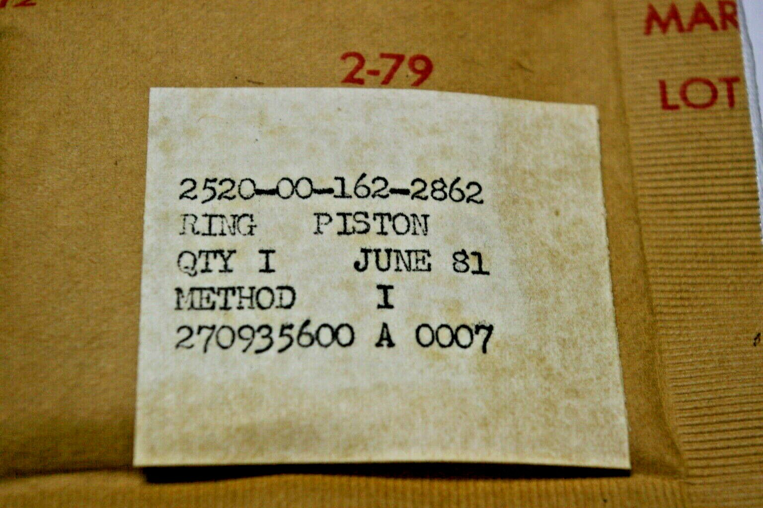 NEW, PISTON RING P/N M1904AS, NSN: 2520-00-162-2862, ORIGINAL PACKAGING