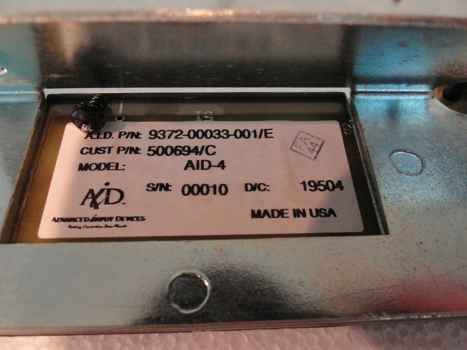 Advanced Input Devices AID-4 PN:9372-00033-001/E Industrial/Commercial Keyboard