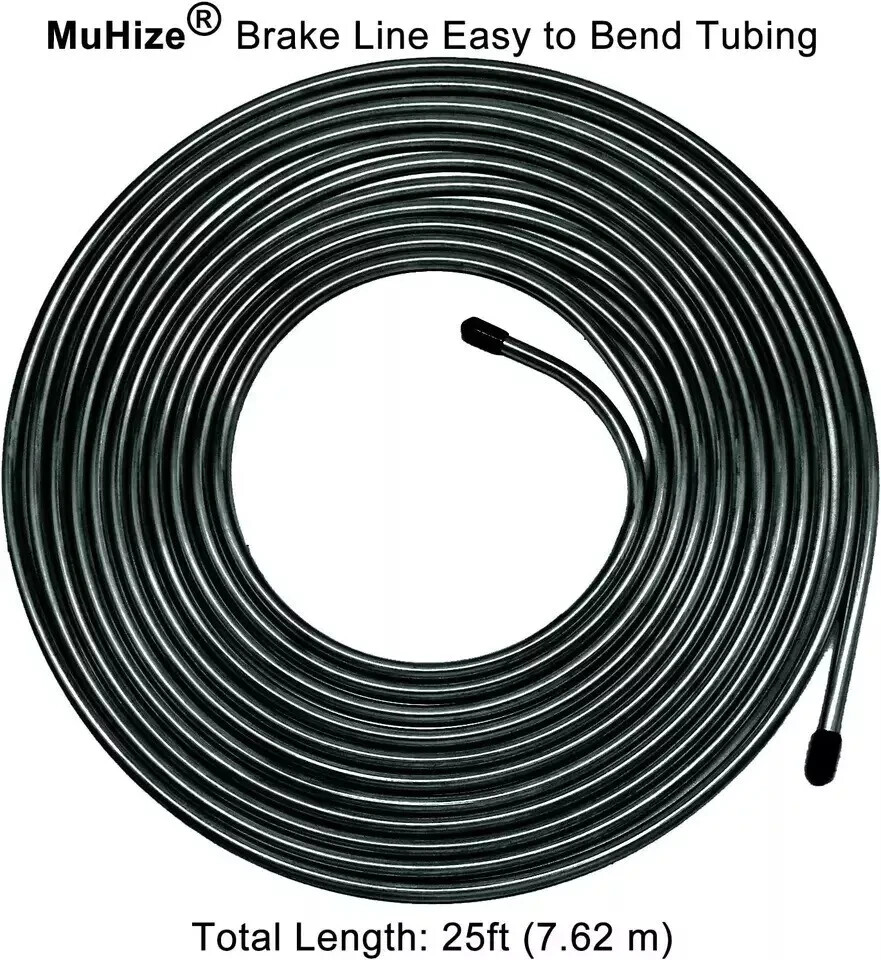 Muhize 3/16 Brake Line Tubing Kit – Upgraded 25 Ft. of Flexible Pvf-Coated Steel