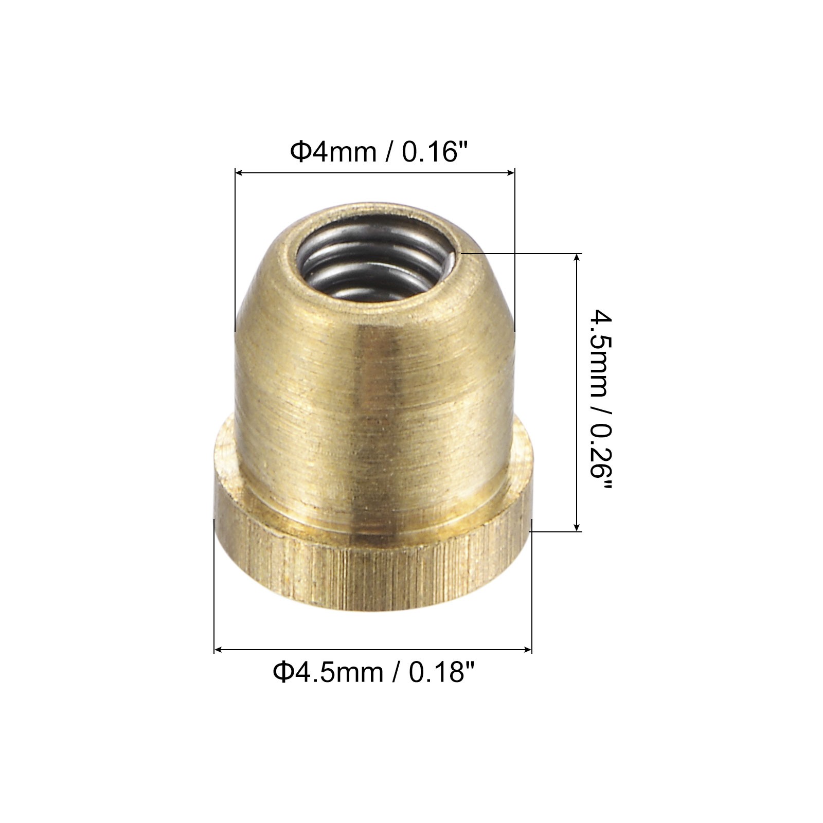 Brass Push Button Flange Grease Oil Cup 4mm for Lubrication System 8Pcs