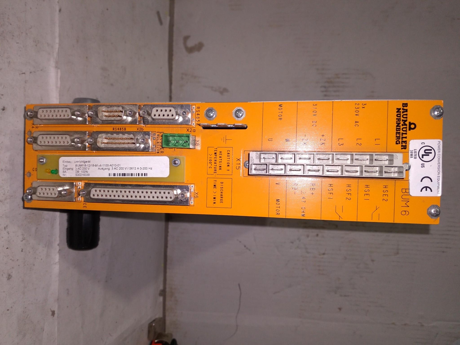 BAUMULLER BUM618-12/18-31-R-1100-A010-01 230V AC 310V DC