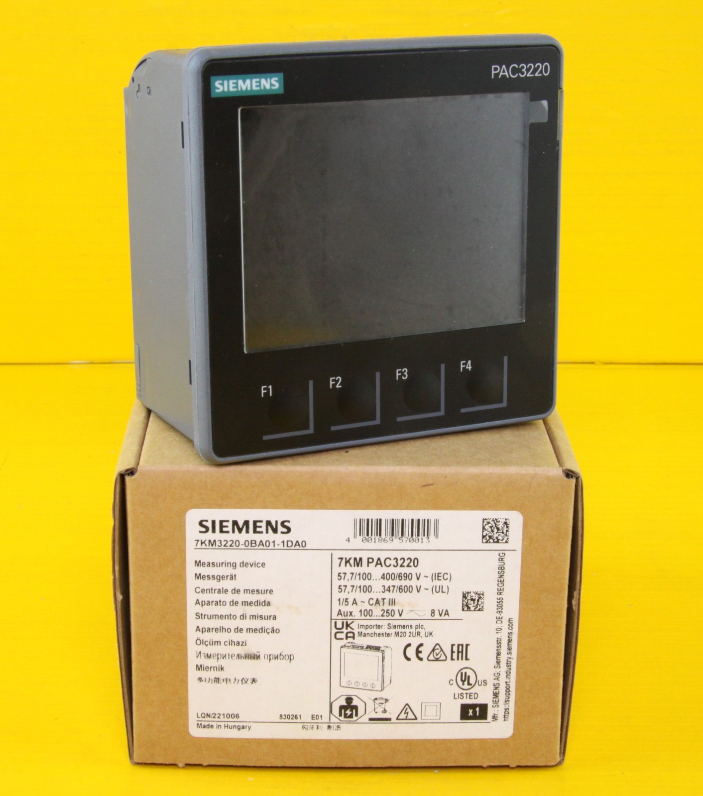 Siemens 7KM3220-0BA01-1DA0 Energy Meter Measuring Device , SENTRON PAC3220