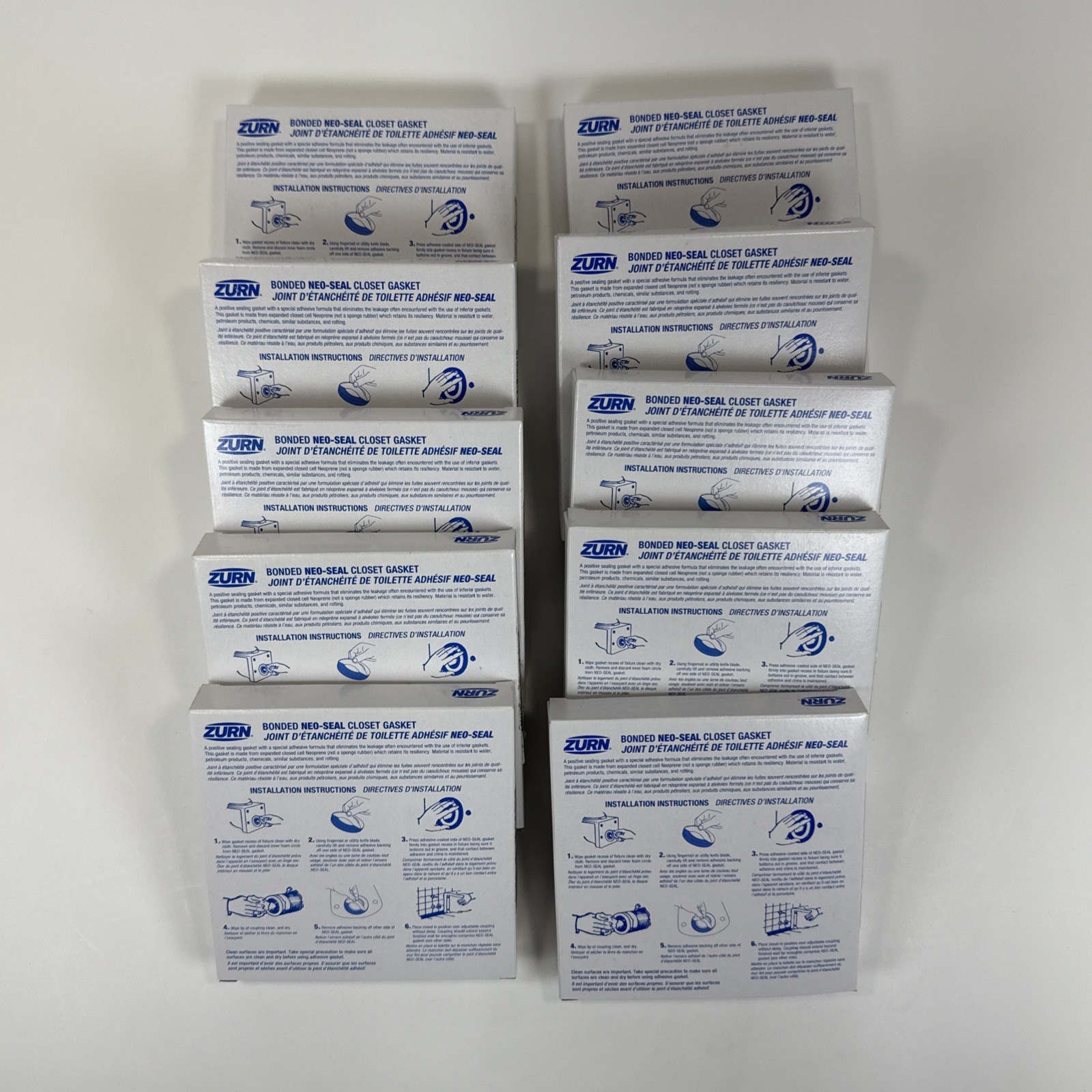 New Lot of 10 Zurn Z1200-NEOSEAL-GSKT-4, 4” Bonded Neo Seal Closet Gasket Kit