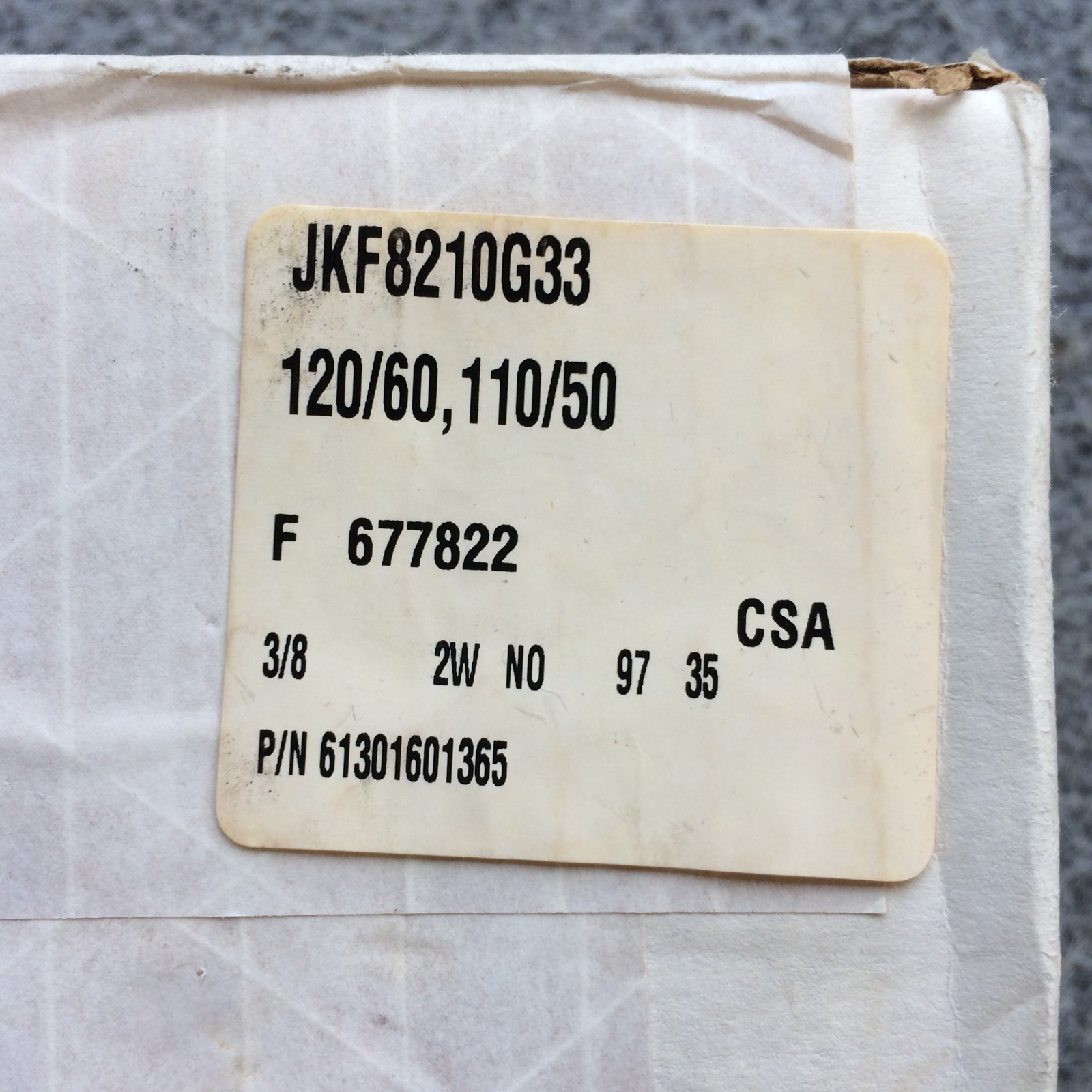 NEW ASCO JKF8210G33 SOLENOID VALVE 150PSI 3/8″ W/ 238612-032 COIL MP-C-086 SE