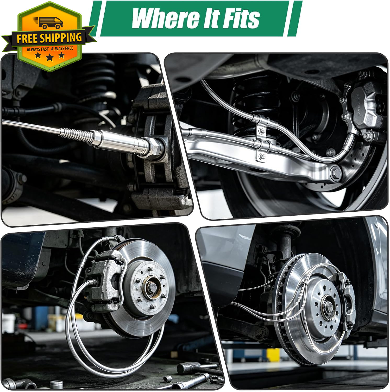 25Ft Zinc Coated Steel Brake Line Kit With Fittings For Truck SUV Trailer