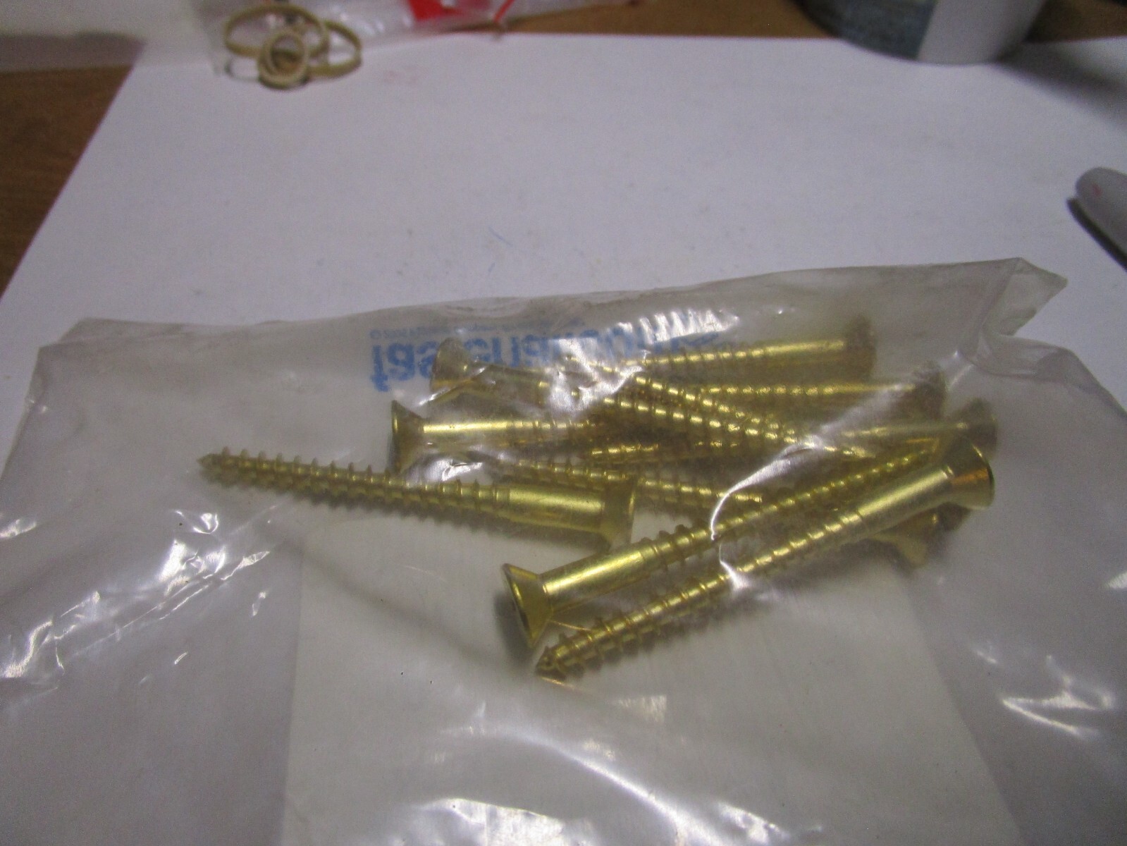 #12-11 x 2-1/2″ Flat Head Phillips Sharp Point Plain Brass Wood Screw QTY 10