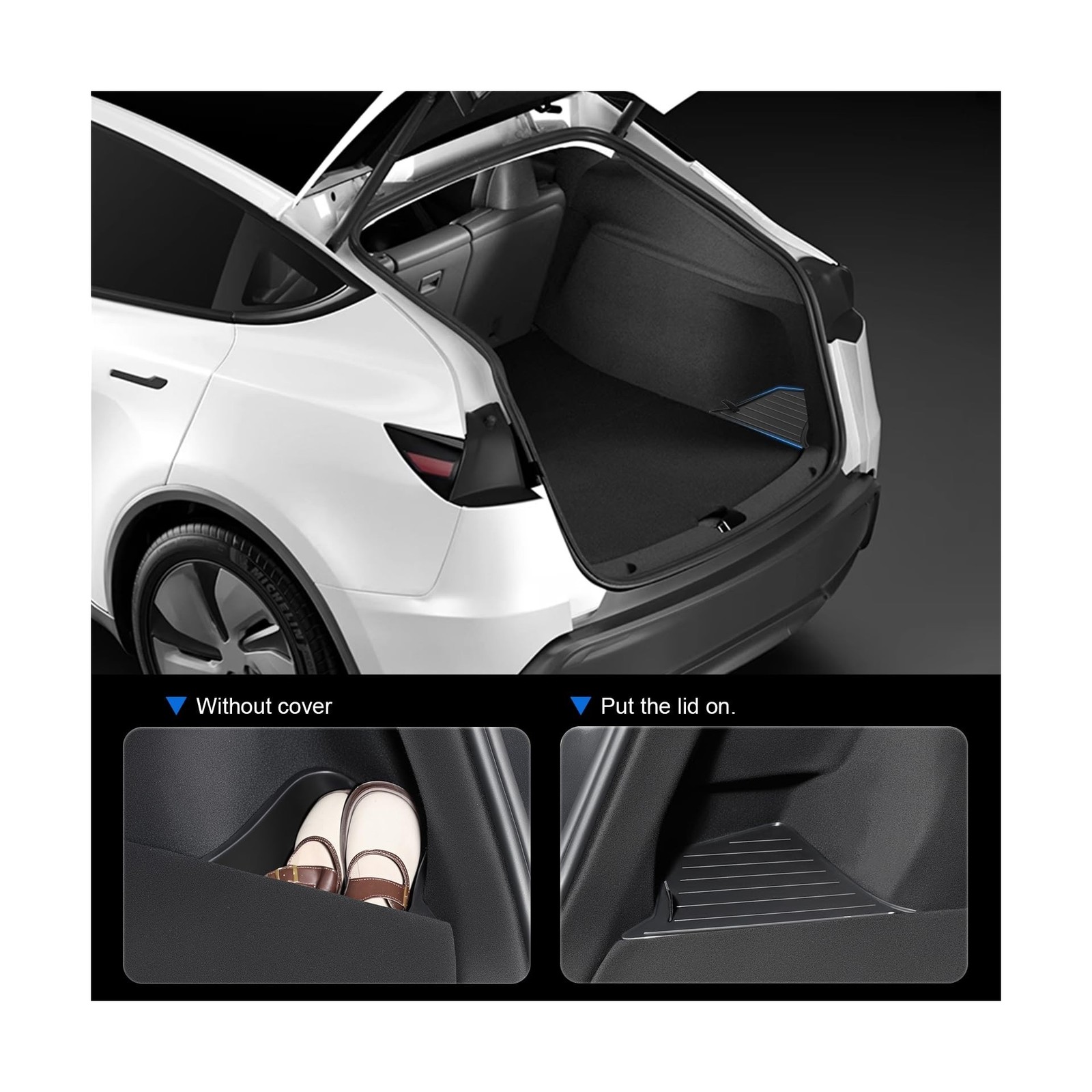 Trunk Storage Bin for Model Y Juniper Rear Trunk Organizer Corner Stora…