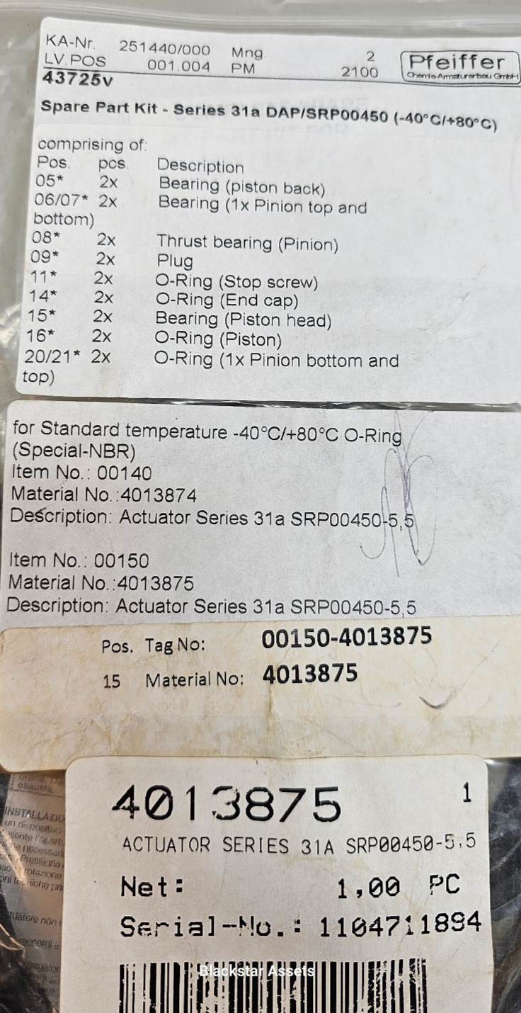 Pfeiffer 251440/0004 3725v Spare Part Set Series 31a DAP-SRP00450 Bearings/Oring