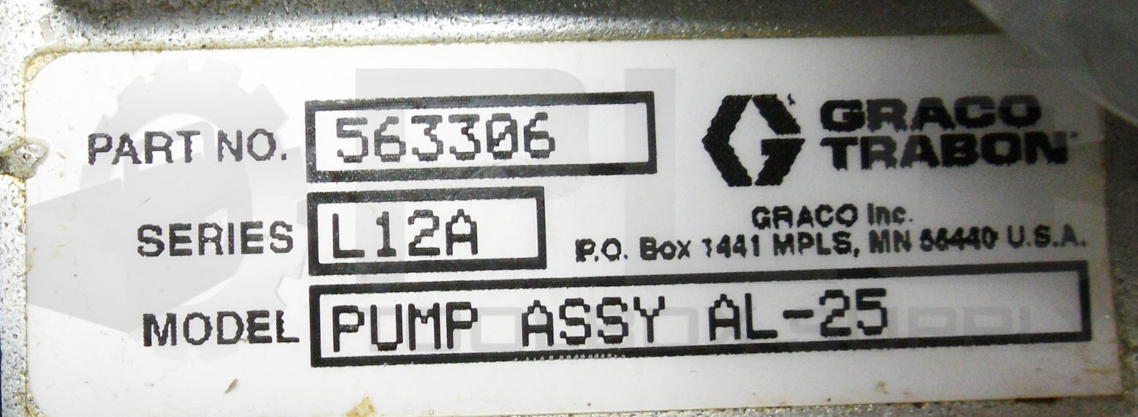 TRABON MODU-FLO PUMP PACKAGE ASSEMBLY FMPPQF2A3G3L3P5S1 W/ 56 3306