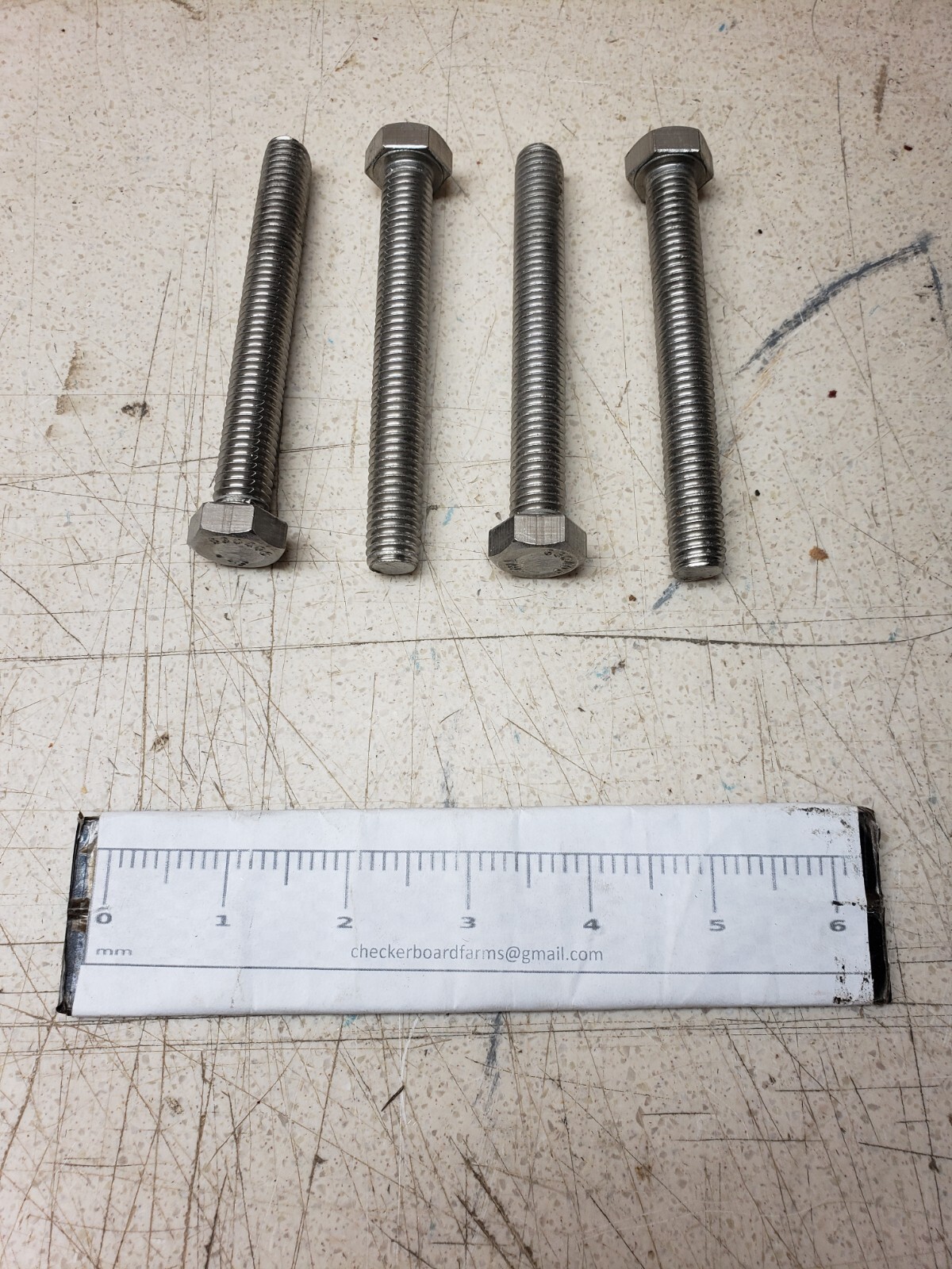 Qty-4 NOS Stainless Steel Hex Head Bolt SS 1/2″-13 x 4″ S30400-THE UNC