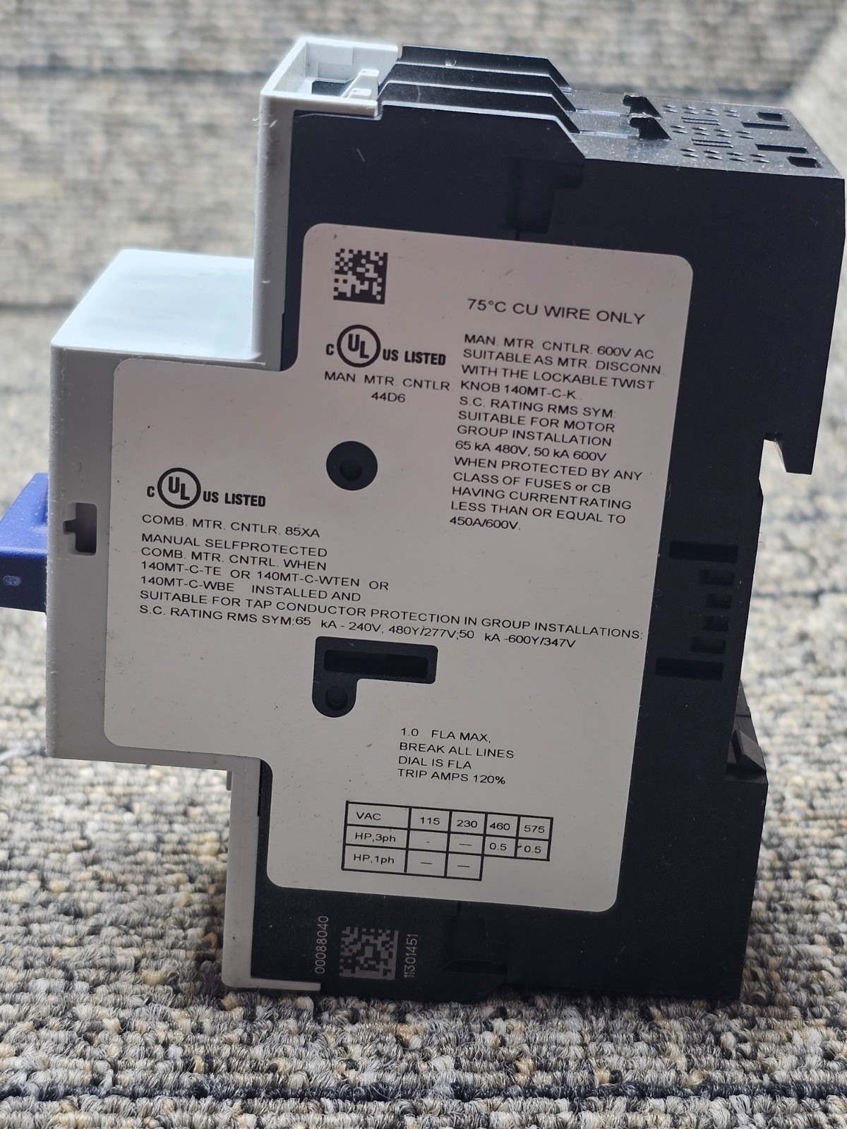 Allen Bradley 140MT-C3E-B10: Motor Protection Circuit Breaker Series A